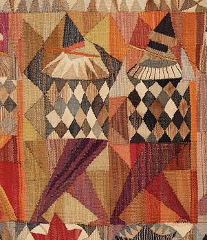 TAPESTRY. "Karneval". Tapestry weave variant (gobelängvariant). 230 x 160,5 cm. Signed AB MMF MR.