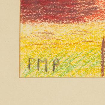 Primus Mortimer Pettersson, chalk drawaings, 4 signed PMP.