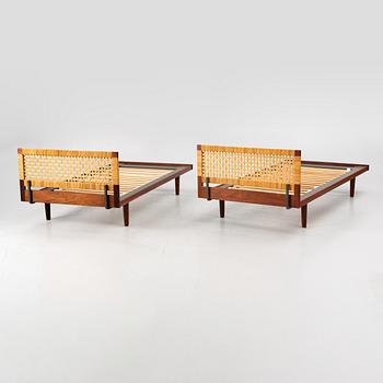Hans J Wegner, a pair of beds, Getama, Denmark, 1960s.