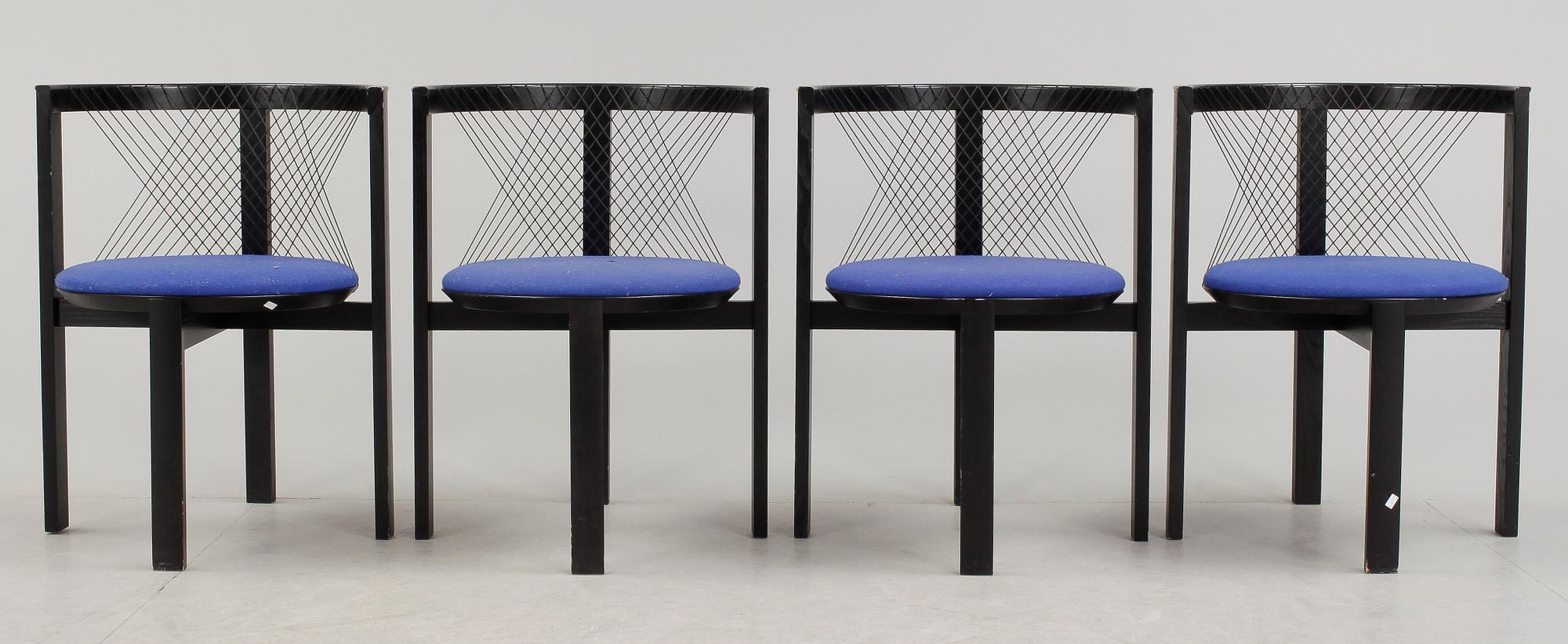 STOLAR, 8st, "String Chair", Niels Jörgen Haugesen, Danmark, 1970-tal.
