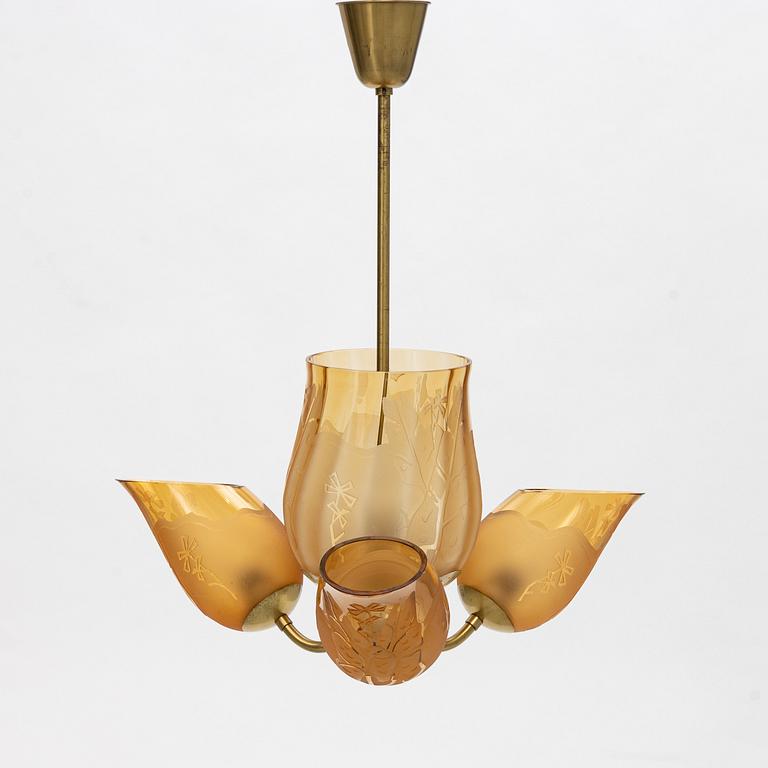 A Swedish Modern ceiling lamp, Glössner, 1940's/50's.