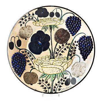 Birger Kaipiainen, a large stoneware dish, Arabia, Finland.