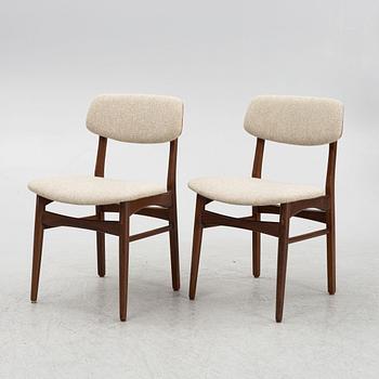 Six chairs, Denmark, mid 20th century.