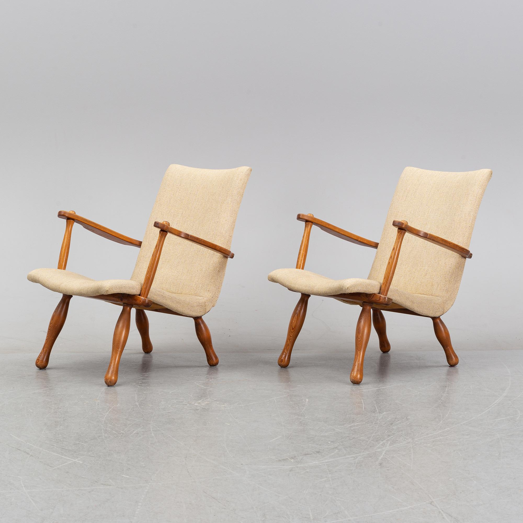 A pair of 1940's Swedish Modern easy chairs.
