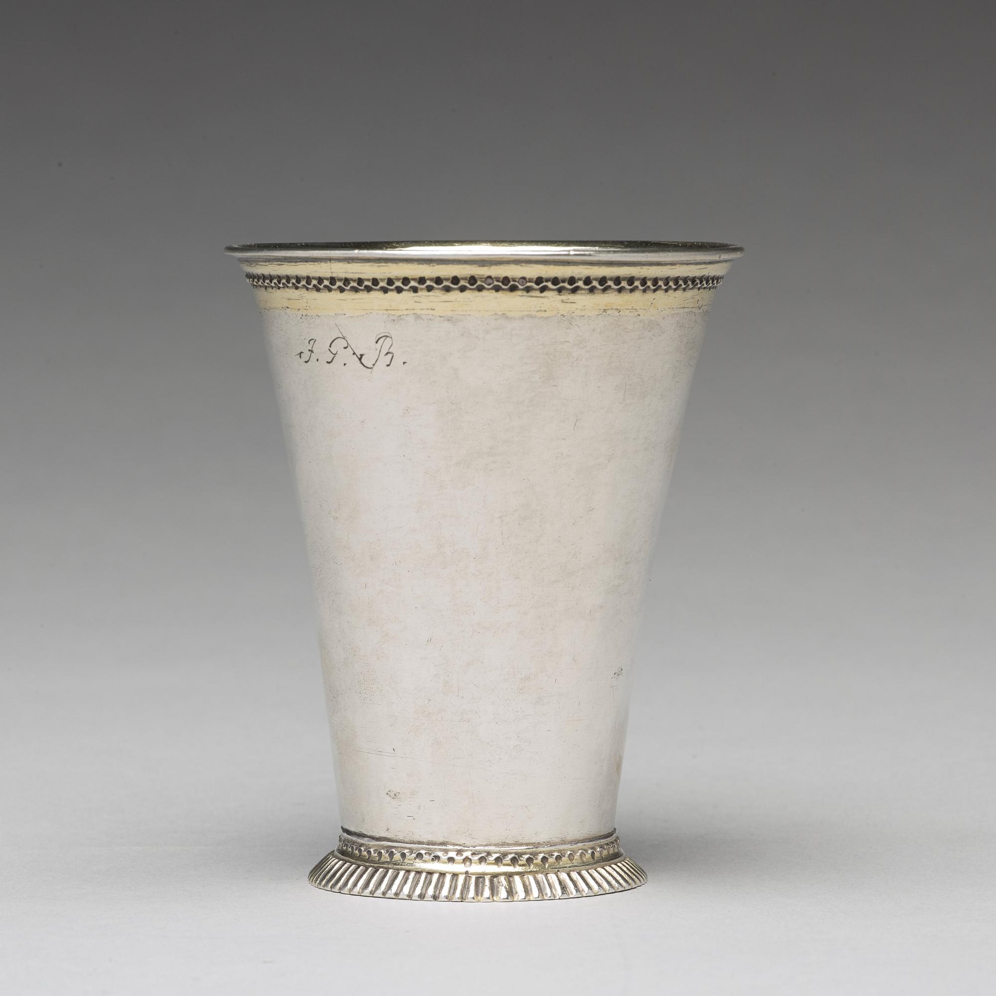 A Swedish 18th century parcel-gilt silver beaker, mark of Gottfried Dubois, Stockholm 1729.