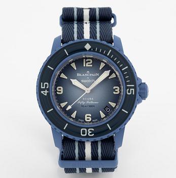 Swatch/Blancpain, Scuba Fifty Fathoms, Atlantic Ocean, wristwatch, 42.3 mm.