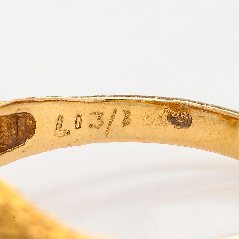 Björn Weckström, an 18K gold and eight-cut diamond ring 'Diamond Peaks', Lapponia 1975.