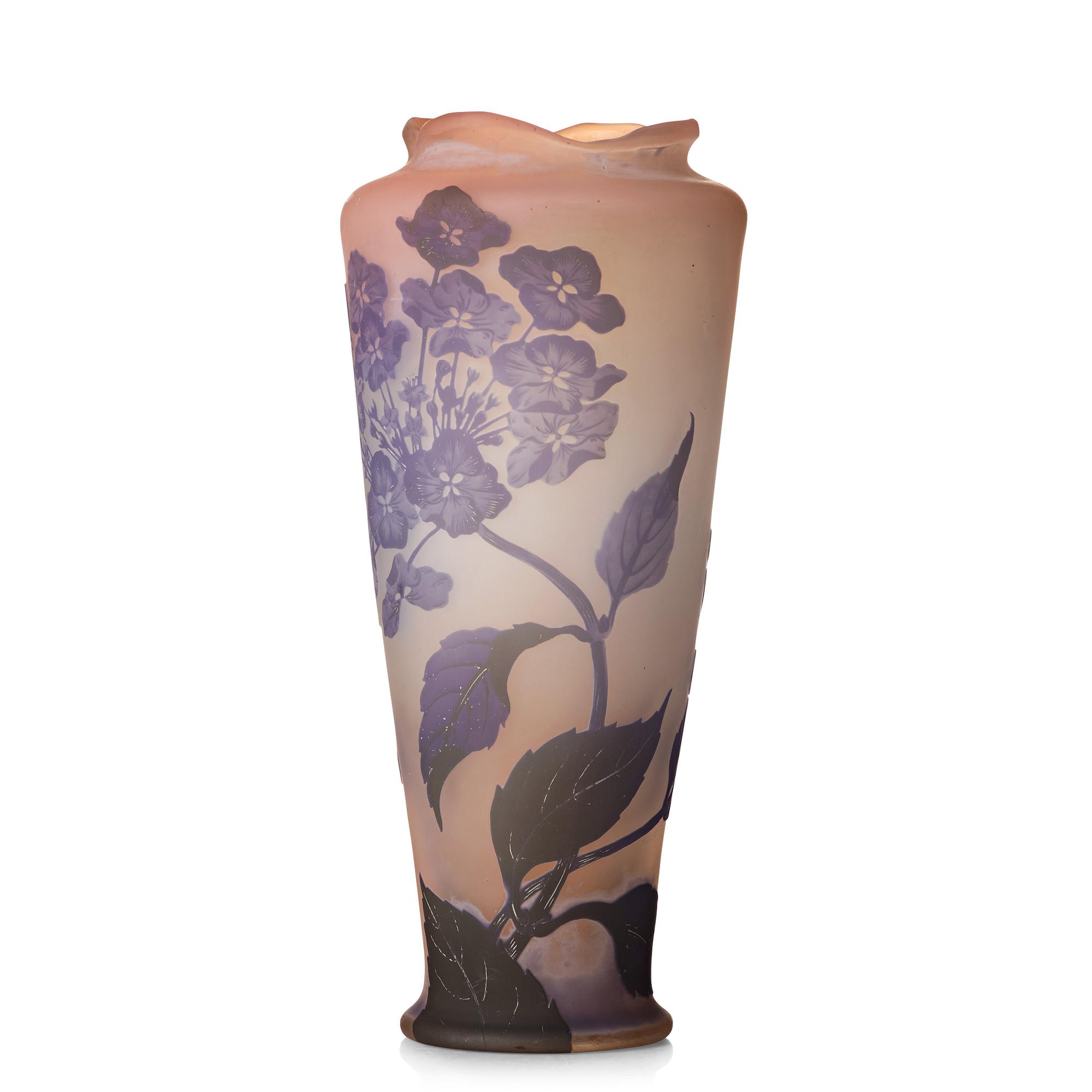 Emile Gallé, an Art Nouveau cameo glass vase, Nancy, France.