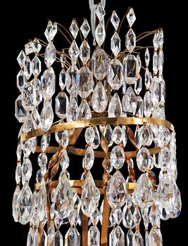 A late Gustavian circa 1800 six-light chandelier.