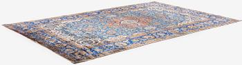 An antique silk Kashan, Central Persia, c. 320 x 201 cm.