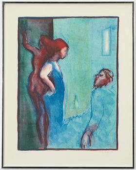 Peter Dahl, 'Wine, women and men', six colour lithographs.