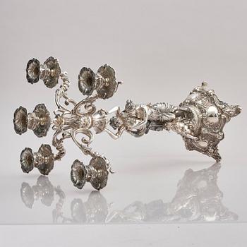 Lale Silverware & Co Ltd, femarmade kandelabrar, tre stycken, sterling silver, Istanbul, Turkiet 1900-tal.