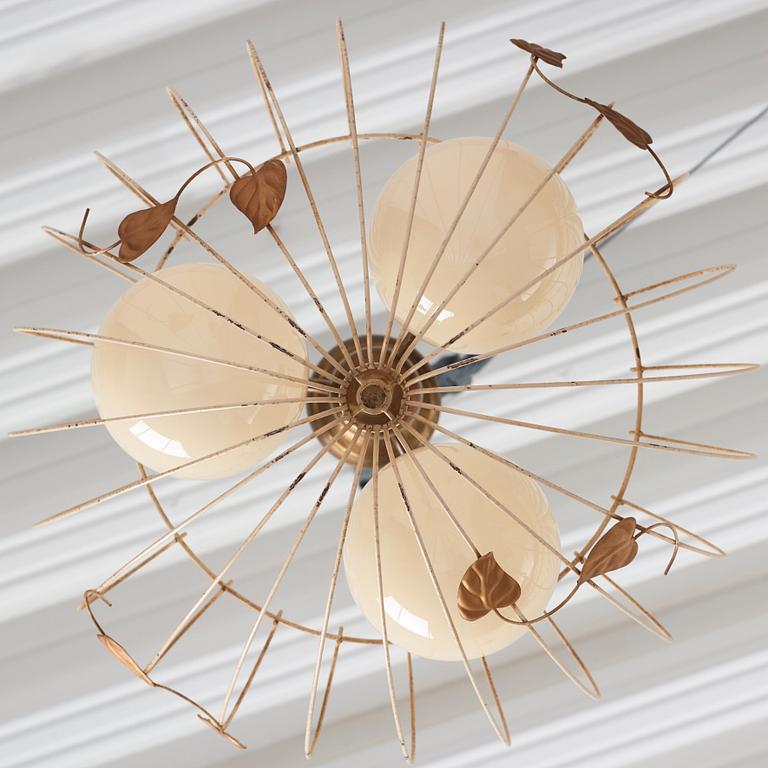 A pair of Swedish Modern ceiling lamps, 1940s.