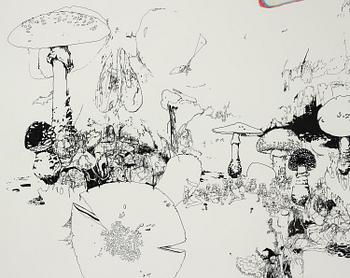 Matt Greene, executed in 2003, ink and crayon on paper.