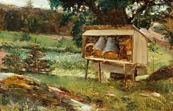 Ernst Josephson, "Sommarlandskap med bikupor".