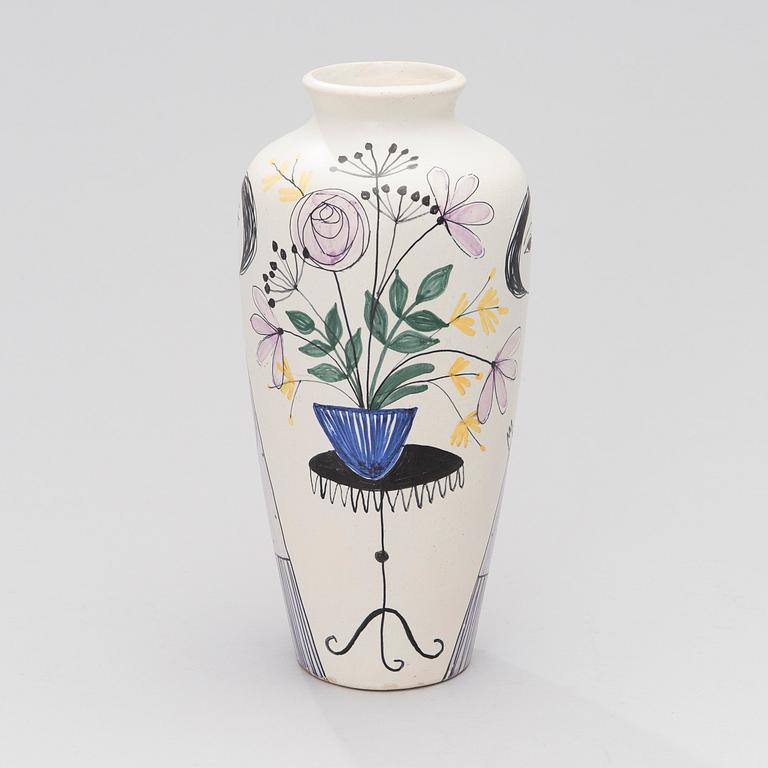 LAILA ZINK, CERAMIC VASE. Signed LZ. Kupittaan Savi, Made in Finland. 1960s.