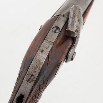 A Swedish smooth bored percussion pistol, 1850 pattern.