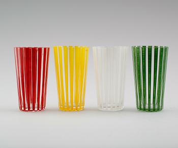 GLAS, 10 st, "Strikt", Bengt Orup, Johansfors, 1950-tal.