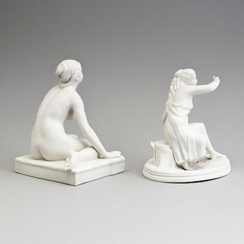 TWO PARIAN FIGURES, Gustavsberg, unmarked.