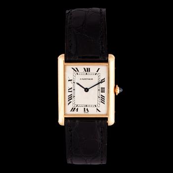 1423. CARTIER, 'Tank' manuell, guld, 2000-tal.