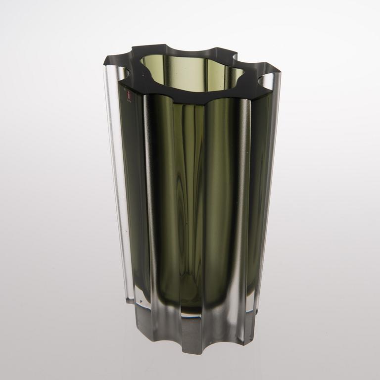 A glass vase signed Tapio Wirkkala -3502, manufactured by Iittala in the 1960s.
