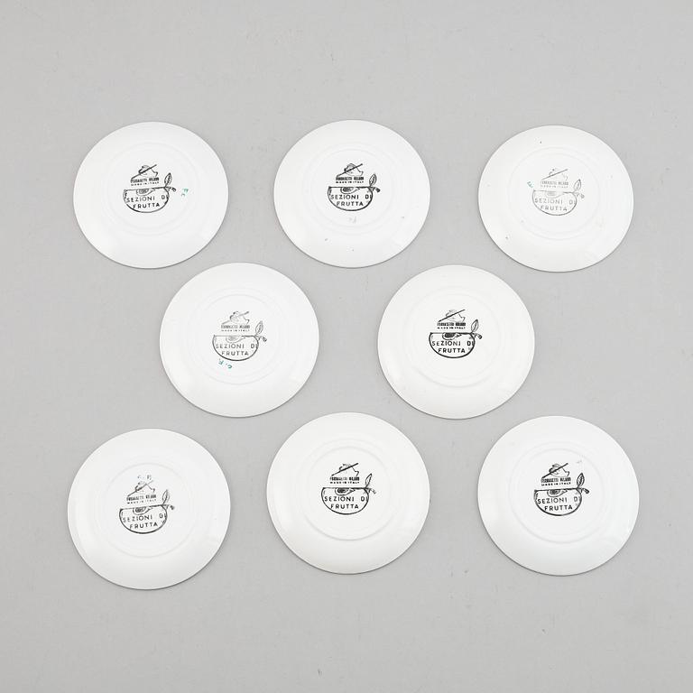 Piero Fornasetti, eight ceramic coasters, Milan, Italy.