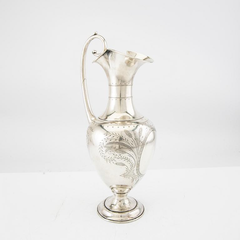 A 19th century danish sivler decanter mark of Prahl 1881, weight 708 grams.