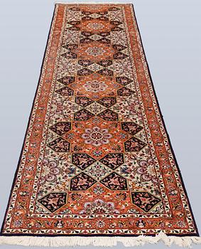 A part silk Tabriz runner, so called 50 Raj, approx. 300 x 77 cm.