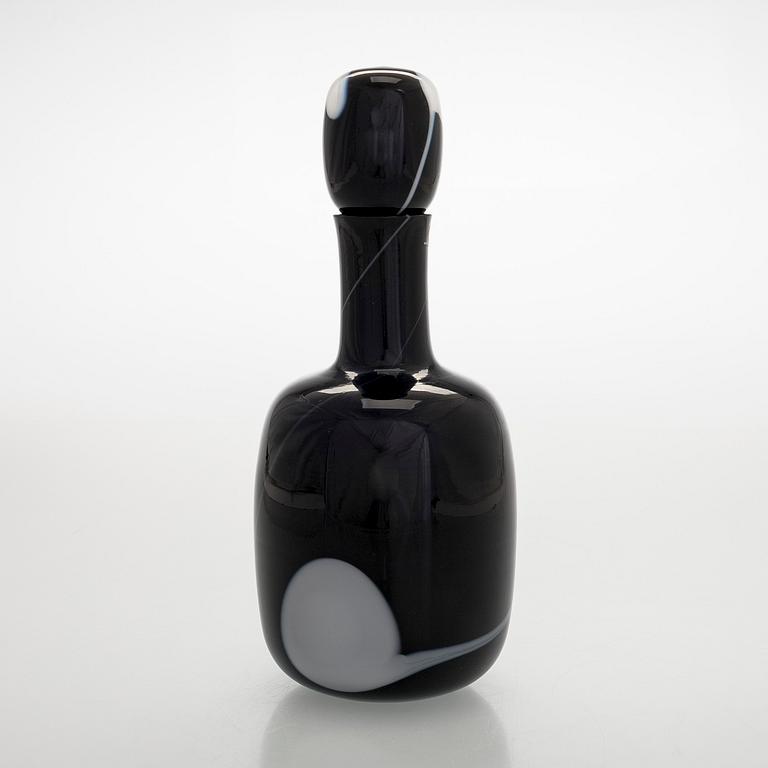 Timo Sarpaneva, a 'Blues' glass carafe, signed Timo Sarpaneva 5/1986.