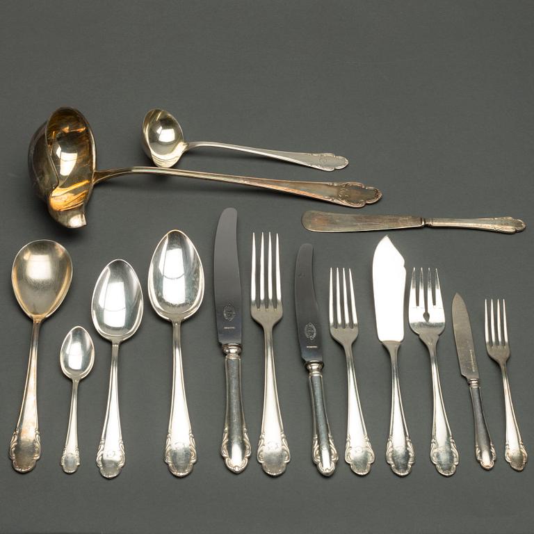 BESTICKUPPSÄTTNING, 137 delar, nysilver, "Haga".