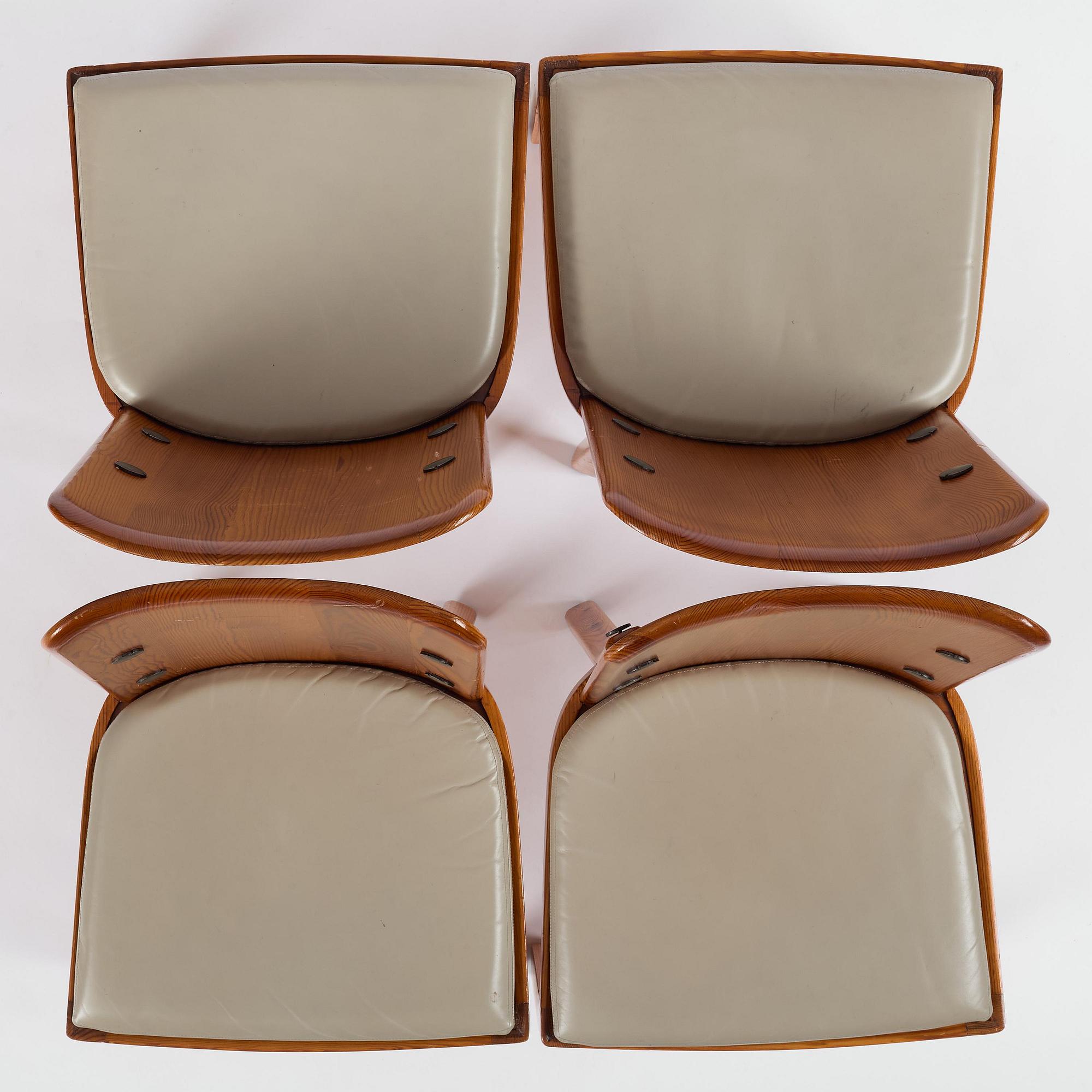 Axel Einar Hjorth, a set of ten stained pine "Lovö" chairs, Nordiska Kompaniet, Sweden, 1930s.