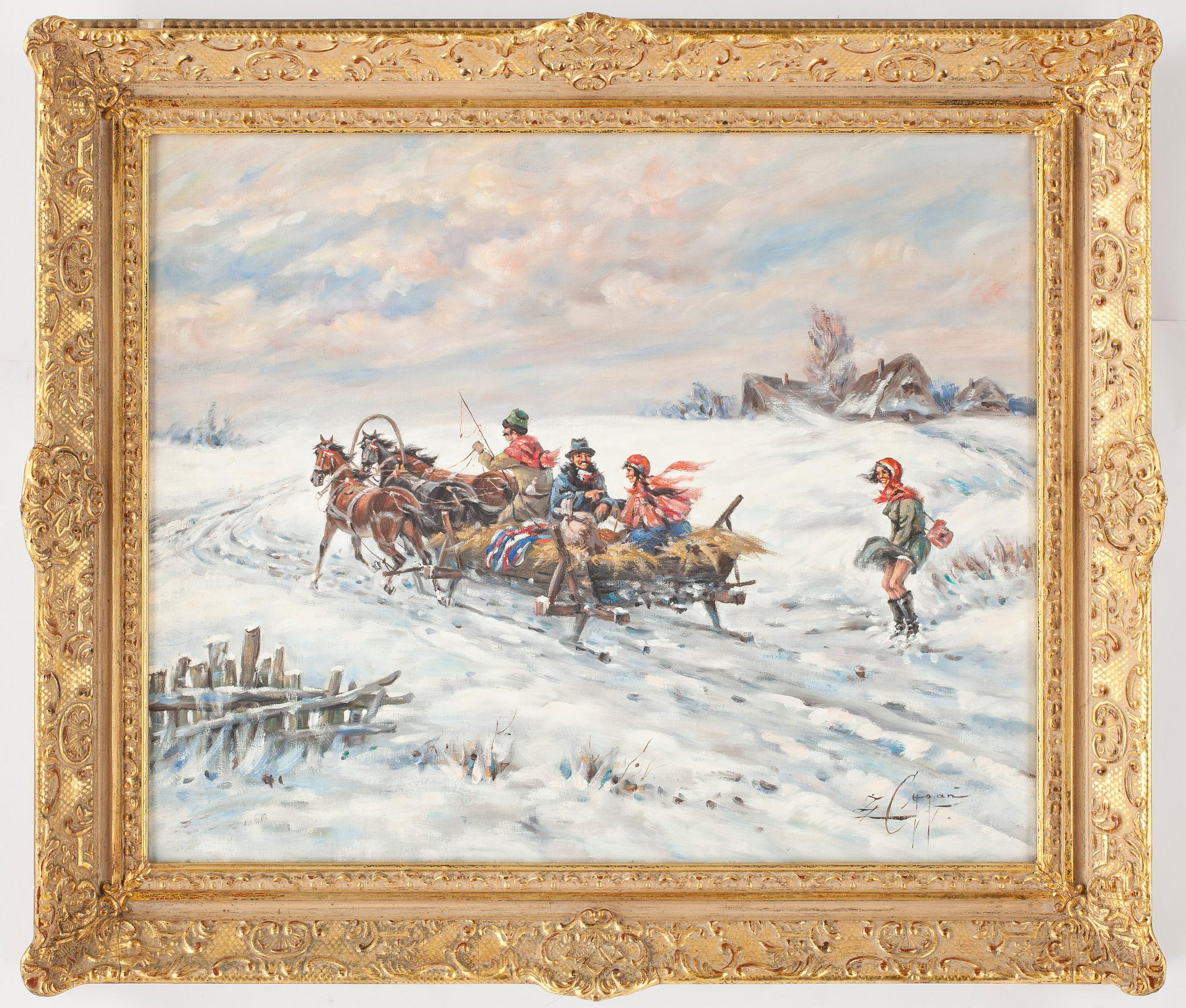 Z CYGAN, olja på duk. Signerad.