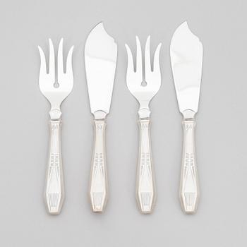 A 31-piece set of 'Suomi' silver cutlery, 12 with a special mark, and five similar dinner spoons, Finland 1912-91.