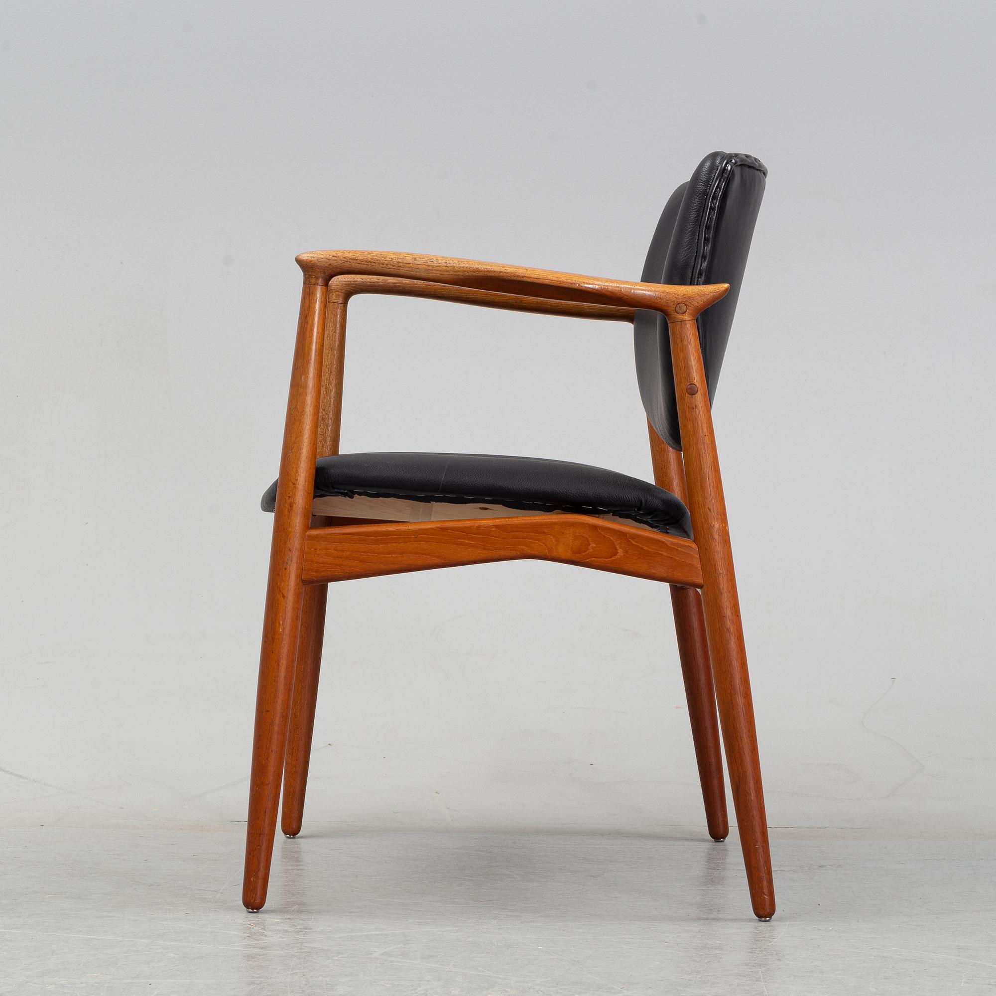 A teak armchair from Örum, Denmark.