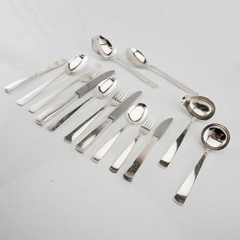 Jacob Ängman, cutlery 132 pcs "Rosenholm" silver GAB 1950s/60s.