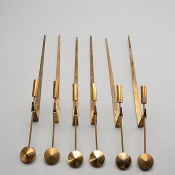 PIERRE FORSSELL, 6 Wall candlesticks in brass "Pendeln", Skultuna.