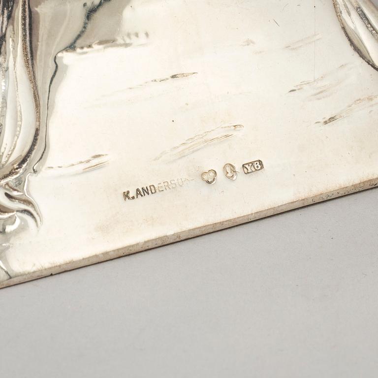 FIRMA K ANDERSON, vas, silver, jugend, Stockholm, 1901.