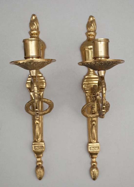 VÄGGLAMPETTER, 1 par, mässing, "Törne", Ikeas 1700-tals serie.