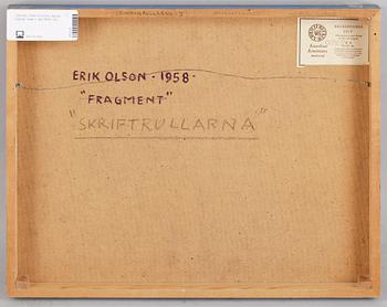 ERIK OLSON, olja på pannå. Sign o dat 1958.