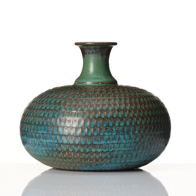 Stig Lindberg, a stoneware vase, Gustavsberg studio, Sweden 1963.