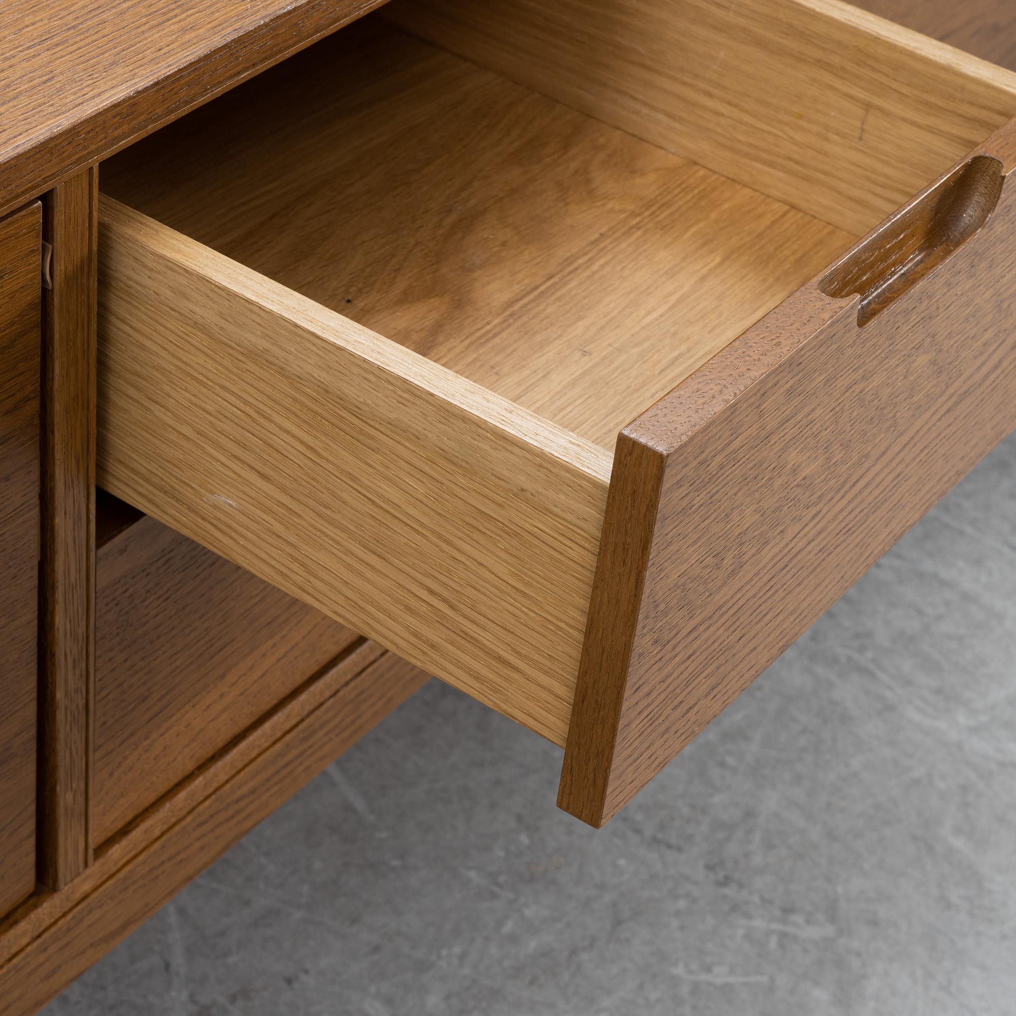 An oak veneered sidebaord, Stockholm series, IKEA.