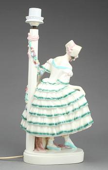 BORDSLAMPA, flintgods, Keramos, Österrike, 1920/30-tal.