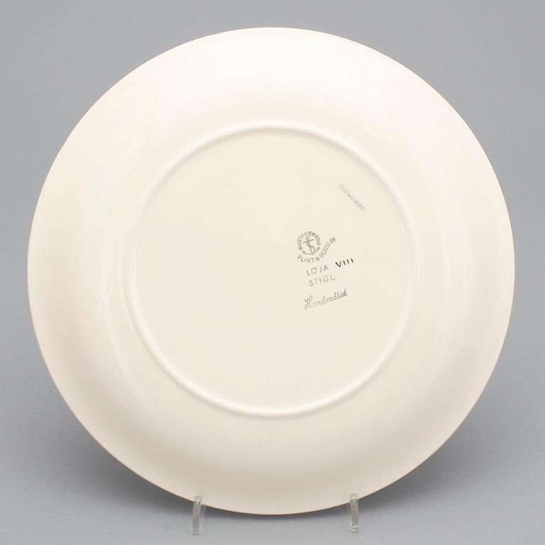 A set of twelve Stig Lindberg 'Löja' creamware plates, Gustavsberg 1948-62.