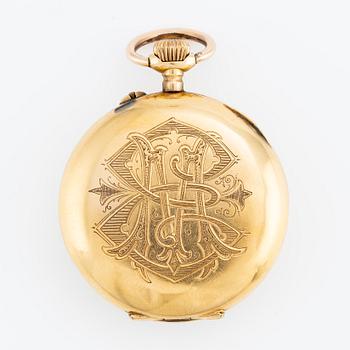 Pocket watch, 18K gold, 36 mm.