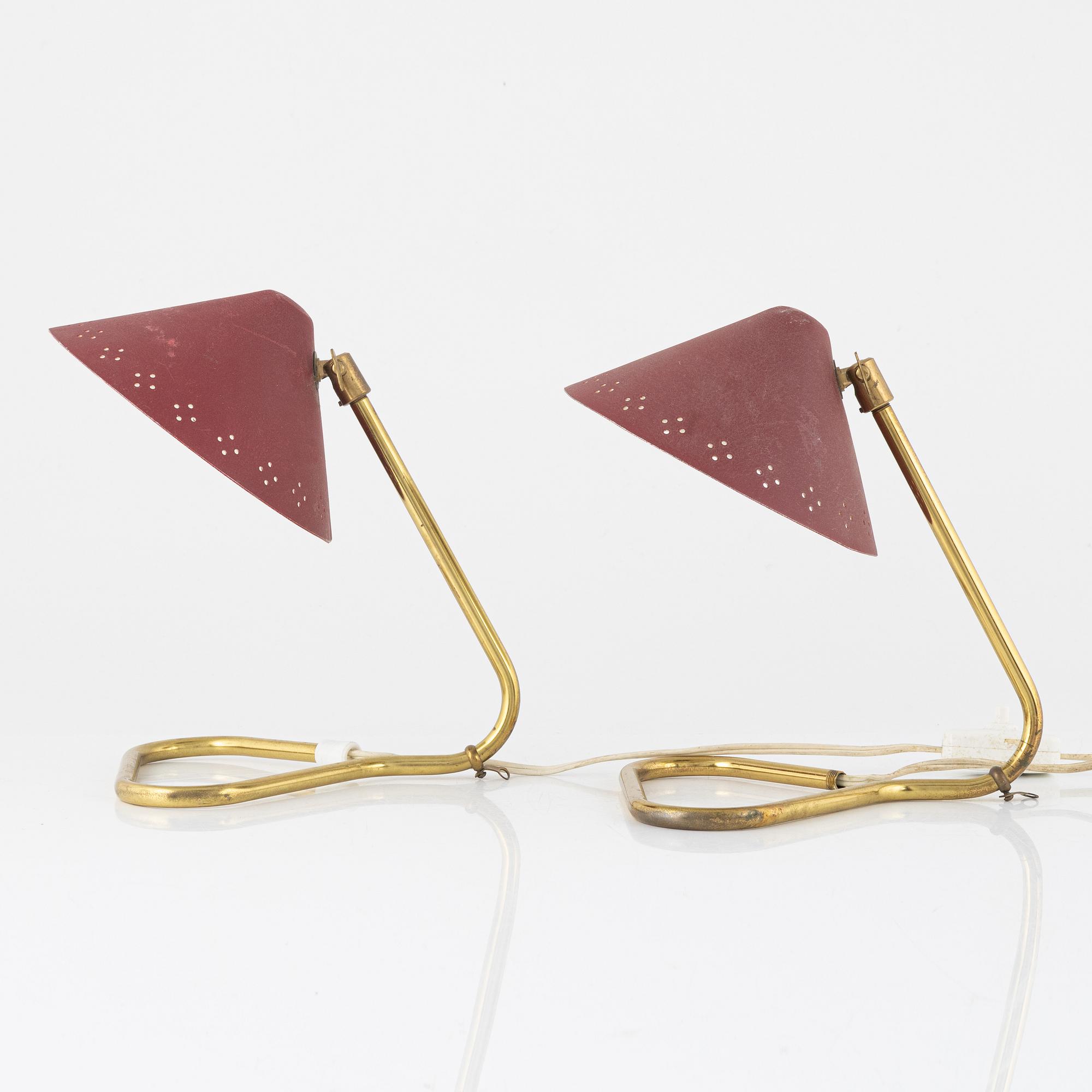 A pair of table lamps, GK Belysning, 1950's.