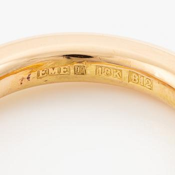 Ring in 18K gold with three diamonds 0.60 ct, 0.41 ct, and 0.40 ct. Accompanied by a report for each diamond.