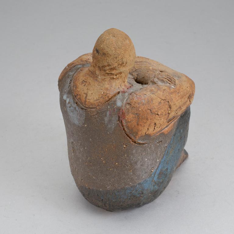 A stoneware sculpture designed by Lisa Larson for Gustavsberg, dated 1987.