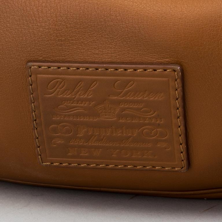 A leather handbag by Ralph Lauren.