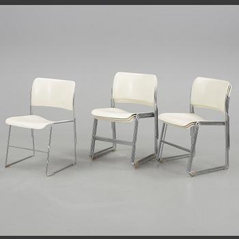 STOLAR, 8 st, metall, design: David Roland, 1900-talets andra hälft.