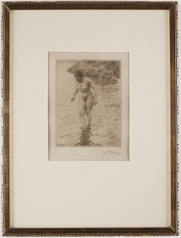 ANDERS ZORN, etsning, signerad Zorn med blyerts och daterad 1915 i plåten. "Dalarö".